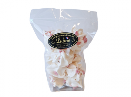 Les Gourmandises de Luline - Mini Meringues aux éclats de pralines 75g