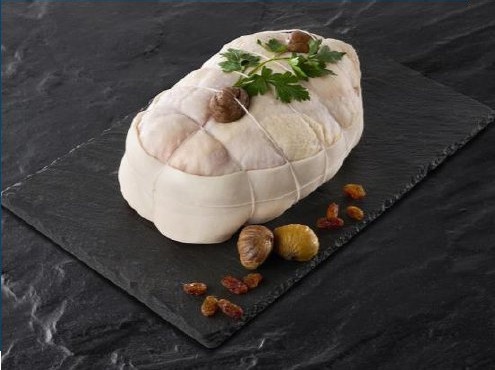 Ferme des Hautes Granges - Rôti de chapon farci châtaignes et raisins - 1.2kg