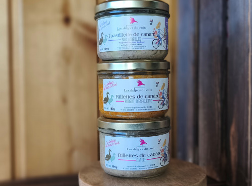 Les Délices du Coin - Coffret cadeau 3 pots 180g– 2 Rillettes et 1 toastillette