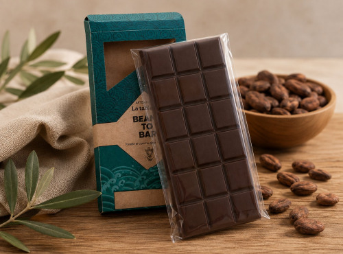 Chaloin Chocolats - Tablette chocolat noir pâte d'amande