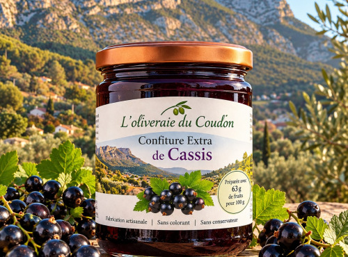 L'OLIVERAIE DU COUDON - CONFITURE EXTRA DE CASSIS – 370 G