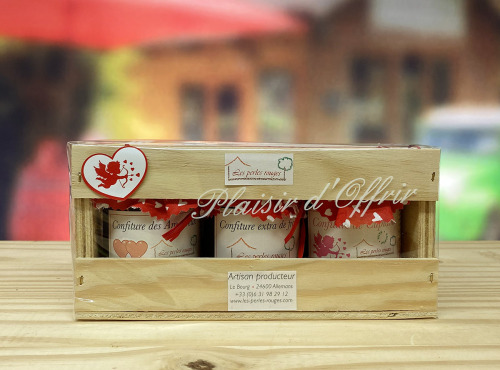 Les Perles Rouges - Coffret Bois Confitures Rouges Amour 1