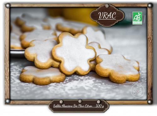 P'tit Bout d'Alsace - Sablés Alsaciens Bio Fleur Citron - 500 g (VRAC)