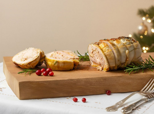 Maison Lascours - Rôti de Chapon précuit farce forestière - 1 kg