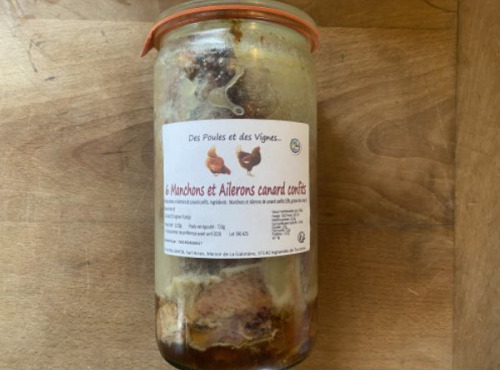 Des Poules et des Vignes à Bourgueil - 6 Manchons et Ailerons de canard confit