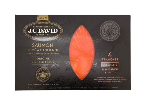 Etablissements JC David - Saumon Iles Féroé fumage DÉLICAT - 4 tranches