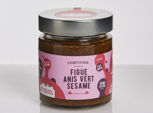 Les Délices de l’Ogresse - Confiture Bio Figue, Anis Vert et Sésame 6x220g