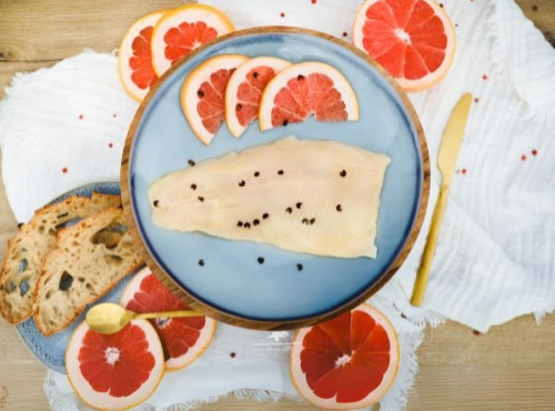 Les Viviers Cathares - Gravlax de truite bio au poivre et au pamplemousse 120g