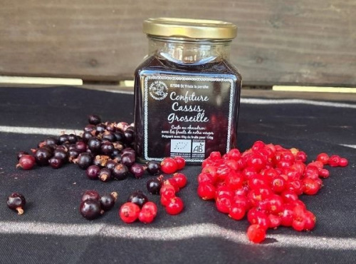 Le verger bio de Quinsac - Confiture de cassis groseille 330gr BIO