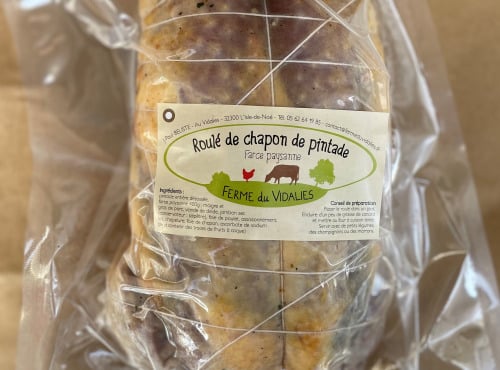 Ferme du Vidalies - [Précommande] Roulé de chapon de pintade farce morilles 3% ≈ 2 kg