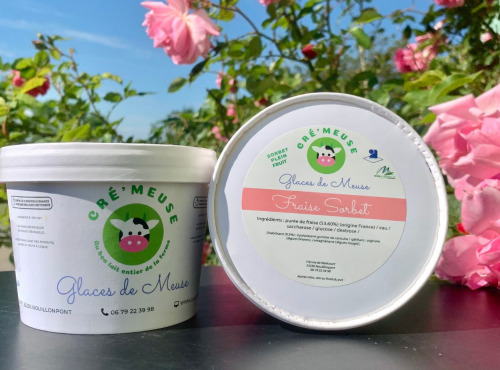 Glaces de Meuse - Sorbet Plein Fruit "Fraise" - 360 gr