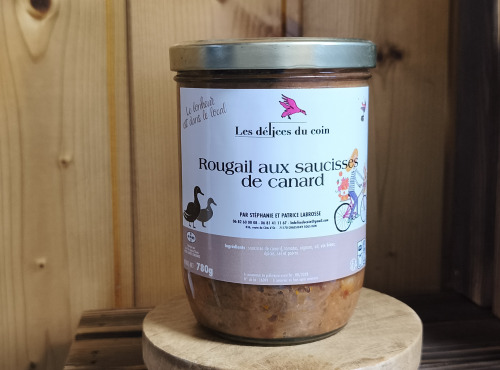 Les Délices du Coin - Rougail aux saucisses de canard et son riz 780g