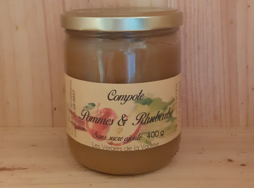 Les Vergers de la Vautée - Compote Pomme-Rhubarbe