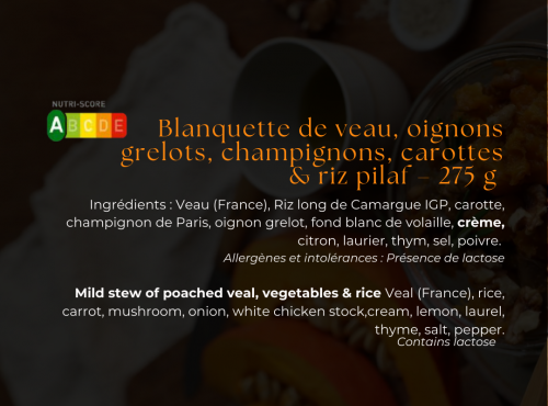 Les Bocaux du Bistrot - Blanquette de veau, oignons grelot, carotte et riz
