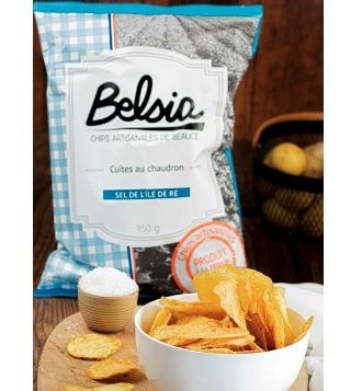 Chips BELSIA - Chips Artisanales au Sel de l’île de Ré - 150g x10