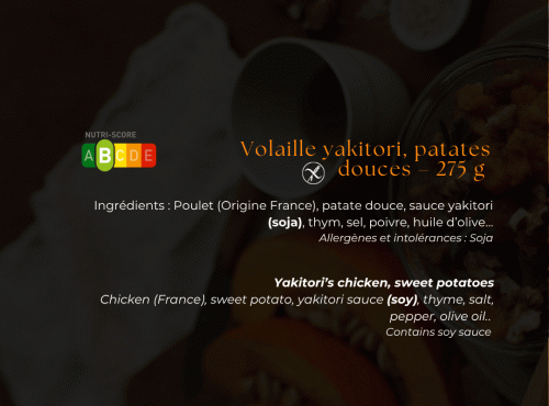 Les Bocaux du Bistrot - Volaille Yakitori, patates douces