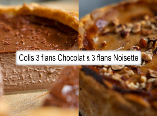 Maison Savary - Colis de 3 flans noisette ( 900 g ) & 3 flans Cacao  ( 900 g )