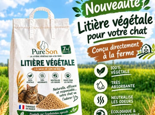 Pat'O Blé - Litière végétale Pure son pour votre chat