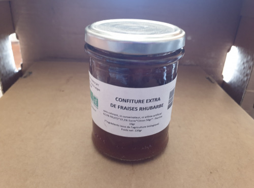 La Ferme du Montet - Confiture Extra de Fraise Rhubarbe - 220g