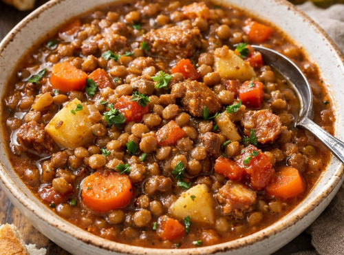 Le Paradis d'Escargot - Ragout de lentilles et son bœuf mijoté 1 personne
