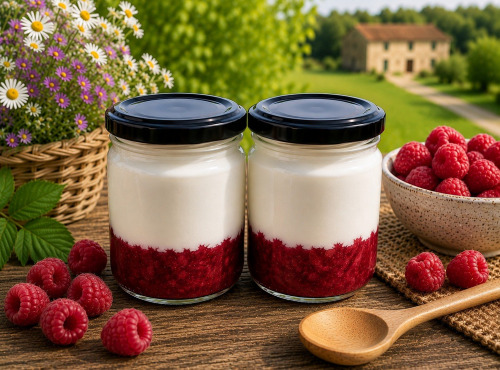 Gaec de l'Elanion - Lot de 2 Fromage Blanc Framboise