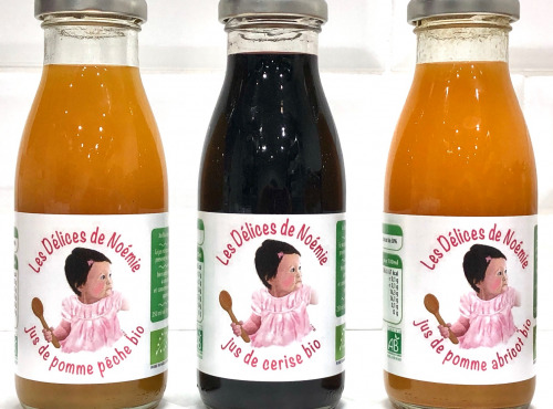 Les délices de Noémie - Assortiment Jus de Pomme Pêche Bio, Cerise Bio, Pomme Abricot Bio