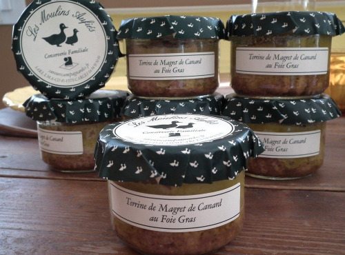 Les Moulins Aufiés - Terrine de magret de canard  au Foie gras 180g