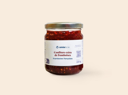 Omie - DESTOCKAGE - Confiture extra de framboises - origine Hauts de France - 220 g