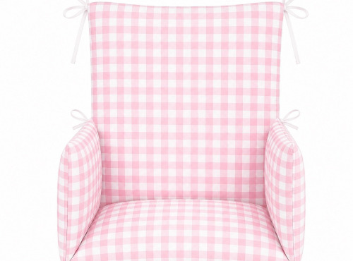Timouny - Coussin de chaise haute Vichy – Rose - Universel & confortable – Made in France