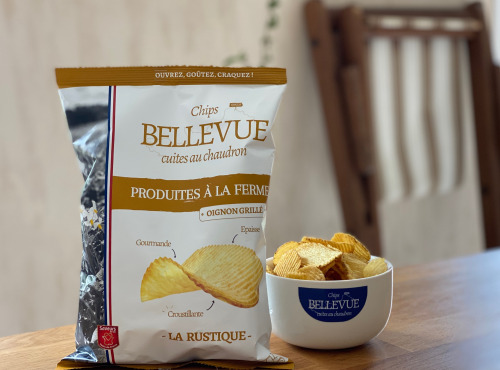Chips Bellevue - Chips fermières à l'oignon grillé - La Rustique 10x125g