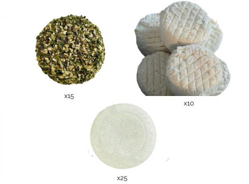 La Ferme du Val Vermand - Fromage de chèvre x50 : frais 25, affinés10, Ail et fines herbes 15
