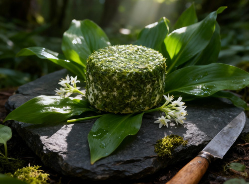 Beurre Plaquette - Sélection Chèvre frais du Pont de Pierre à l'Ail des Ours (Salé)