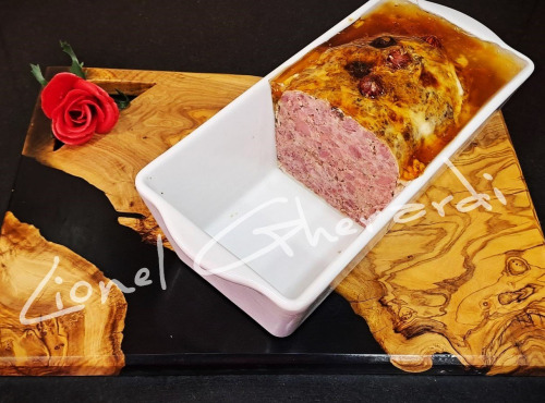 Boucherie Charcuterie Traiteur Lionel Ghérardi - Terrine de Sanglier aux échalotes confites et trompettes de la mort - 250g