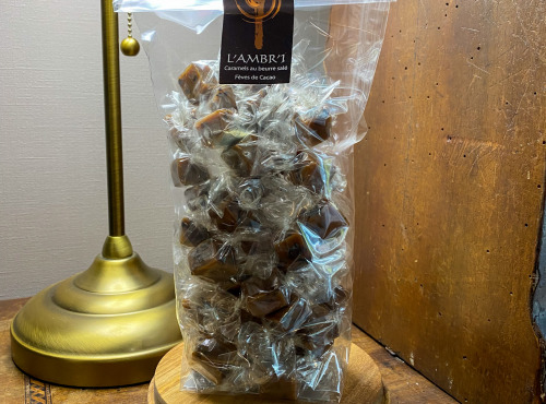 L'AMBR'1 Caramels et Gourmandises - Caramel Aux Fèves De Cacao - Sachet De 300g