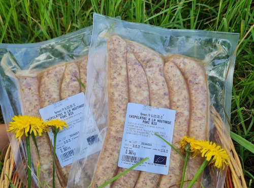 Ferme du Groin à L’Airbe - 5 chipolatas moutarde bio de porc plein air