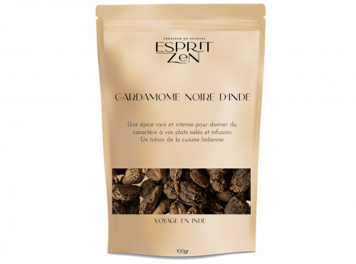 Esprit Zen - Cardamome noire entière - Sachet de 100g