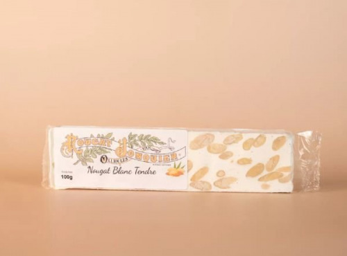 Maison Jonquier - Nougat blanc tendre - 100g - 40% d'amandes - Artisanal