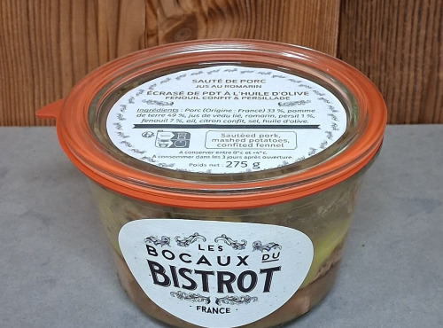 Les Bocaux du Bistrot - Sauté de porc, écrasé de pomme de terre à l'huile d'olive, fenouil confit & persillade