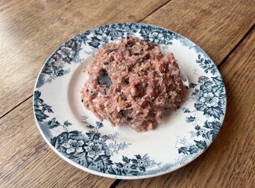 Boucherie Guiset, Eleveur et boucher depuis 1961 - [Précommande] FARCE VOLAILLE DE NOEL A LA TRUFFE 500g