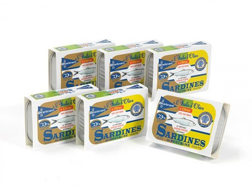 SARL Kerbriant ( Conserverie ) - Sardines à l’huile d’olive et citron - Lot de 6