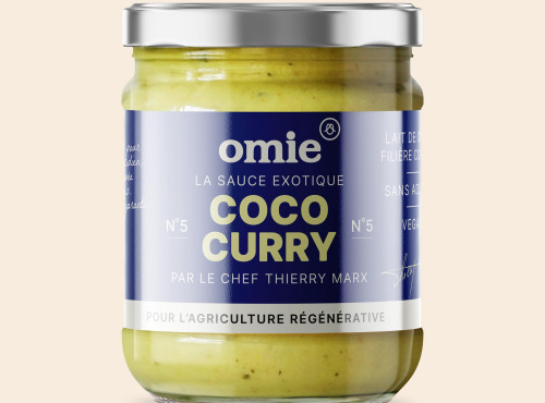 Omie - Sauce coco curry jaune de Madras bio - lait de coco équitable garanti sans déforestation - 190 g