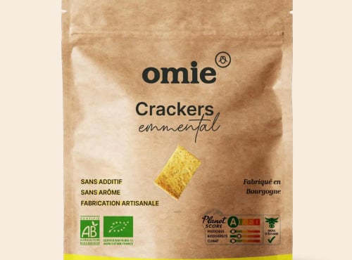 Omie - Crackers à l'emmental bio - ingrédients de Bourgogne-Franche-Comté - 100 g