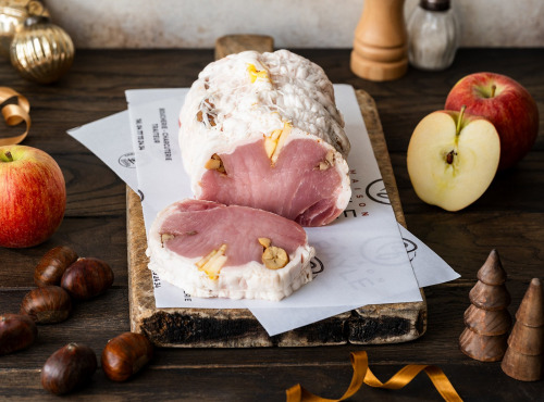 Maison BAYLE - Champions du Monde de boucherie 2016 - Roti de porc pommes et marrons 800g Festif -  fêtes - Noël