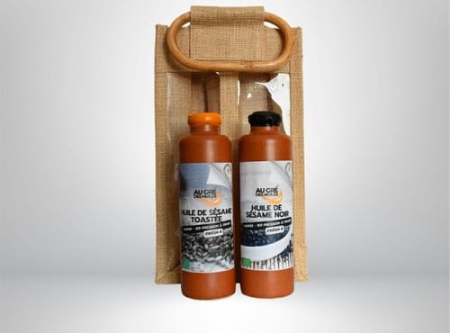 Adal Terra - Coffret cadeau - Coffret Huiles de Sésame Noir et Sésame Toasté Biodynamiques 2X200ml