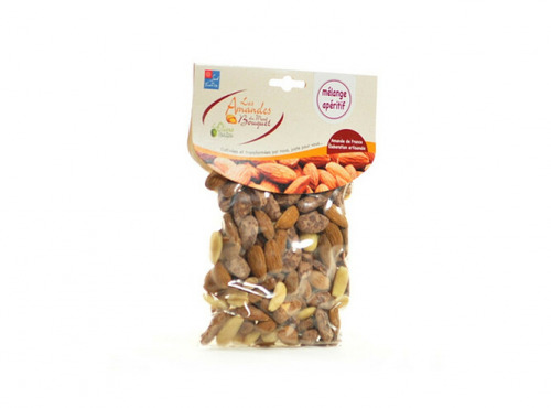 Les amandes et olives du Mont Bouquet - Mélange d'amandes pour l'apéritif 200 g (natures-salées-sucrées)