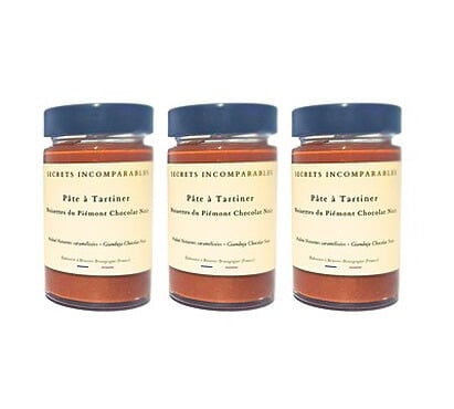 Secrets Incomparables - Pâte à Tartiner Noisettes du Piémont IGP Chocolat Noir (Offre -5%: 200gx3)