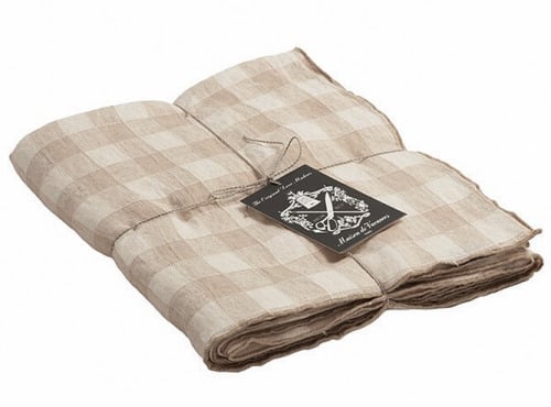 Maison de Vacances - Nappe Bourdon - Toile Mimi Vintage Vichy crème - 170x170