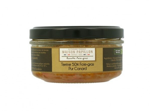 Maison PAPILLON - Artisan depuis 1955 - Terrine 50% Foie-Gras Nature 110g