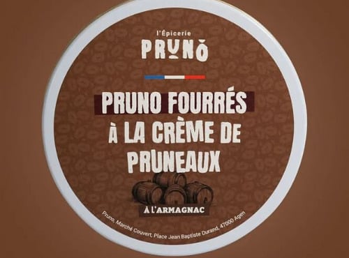 Pruno - Pruneaux fourrés à la crème de pruneaux à l'Armagnac - Boîte 325g