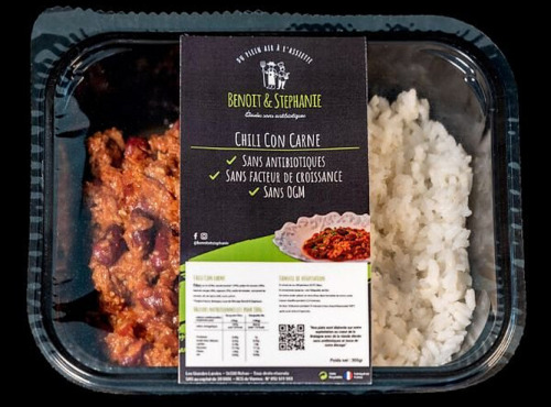 Benoit & Stéphanie - Chili Con Carne Barquette avec Riz - 300g
